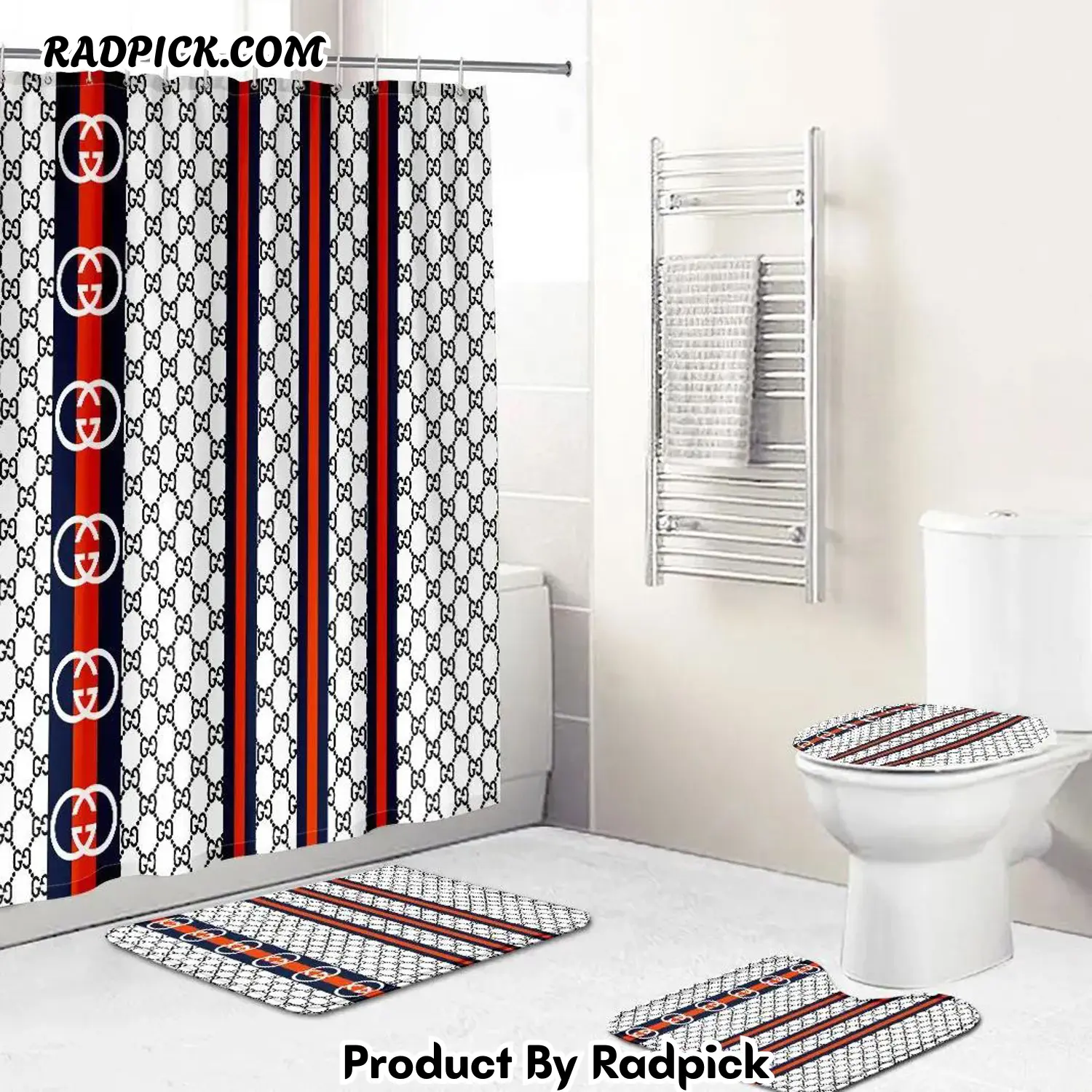 Gucci bathroom set white black red full shower curtain 179 bathroom set rp387790